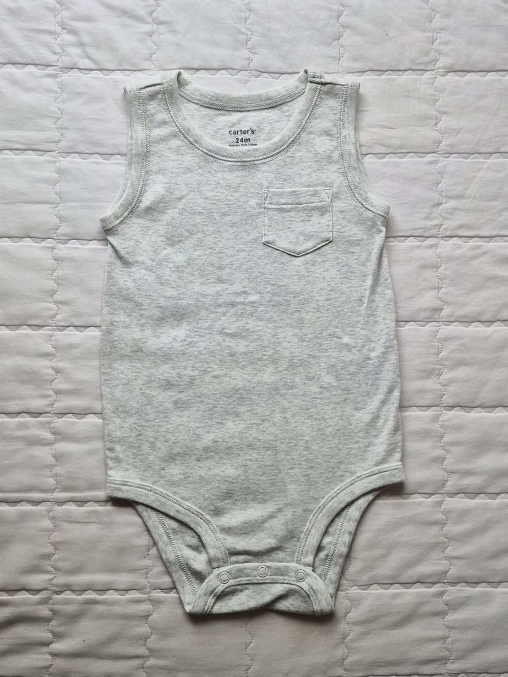 Carter's Heather Light Gray Sleeveless Baby Bodysuit